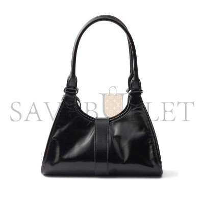 PRADA SMALL PUSH-LOCK LEATHER TOTE (26*22*18cm)